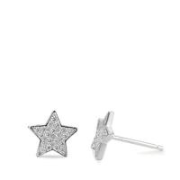 Clous d'oreilles Argent Zircone Rhodié Étoile Ø8 mm-593823