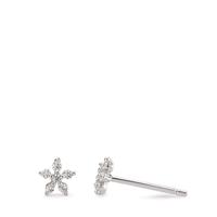 Clous d'oreilles Argent Zircone 12 Pierres Rhodié Fleur Ø5 mm-593827