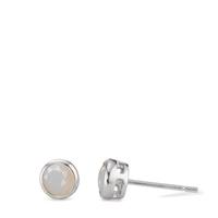 Clous d'oreilles Argent [synth. Opal] 2 Pierres Rhodié Ø6 mm-593840