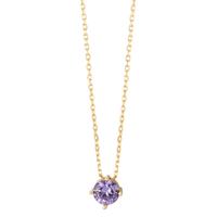 Collier Argent Zircone pourpre jaune Plaqué or 42-45 cm Ø6 mm-593844