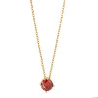 Collier Argent Zircone rouge jaune Plaqué or 42-45 cm Ø6 mm-593847