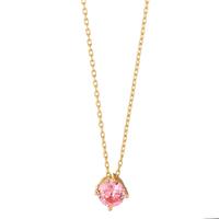 Collier Argent Zircone rose jaune Plaqué or 42-45 cm Ø6 mm-593849