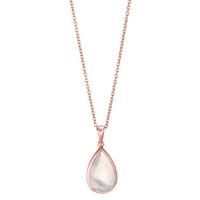 Collier Argent rosé Plaqué or nacre blanc 42-45 cm-593889