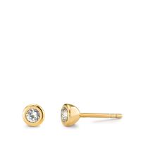Ohrstecker Joy Gold aus Edelstahl mit Crystal White Zirkonia, Ø5mm-594055