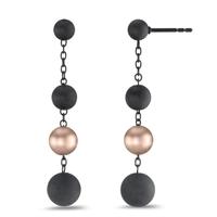 Ohrhänger, geschwärzter Edelstahl mit Carbon und Aluminium in Light Rosé,45 mm-594206