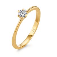 Bague solitaire Or jaune 18K Diamant 0.20 ct, w-si-594347