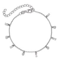 Bracelet Argent Zircone 9 Pierres Rhodié 16-19 cm-594384
