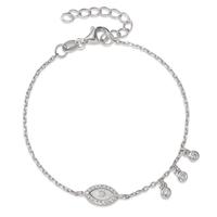 Bracelet Argent Zircone Rhodié nacre 16-18.5 cm-594388