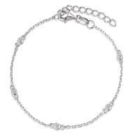 Bracelet Argent Zircone 5 Pierres Rhodié 16-19 cm-594390