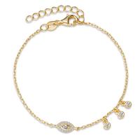 Bracelet Argent Zircone jaune Plaqué or 16-18.5 cm-594398