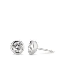 Clous d'oreilles Argent Zircone 2 Pierres Rhodié Ø8 mm-594418