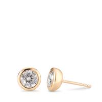 Clous d'oreilles Argent Zircone 2 Pierres jaune Plaqué or Ø8 mm-594420