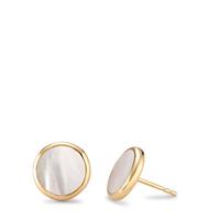 Clous d'oreilles Argent jaune Plaqué or nacre blanc Ø12 mm-594438