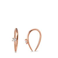 Boucles d'oreilles Argent Zircone 2 Pierres rosé Plaqué or-594443