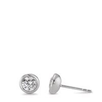 Clous d'oreilles Argent Zircone 2 Pierres Rhodié Ø7 mm-594460