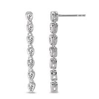 Pendant d'oreilles Argent Zircone 14 Pierres Rhodié-594478