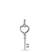 Pendentif Or blanc 9K Diamant 0.01 ct, brillant, p1 Clé-594849