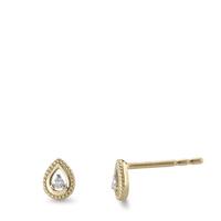 Clous d'oreilles Or jaune 9K Diamant 0.02 ct, 2 Pierres, brillant, p1 Ø4.5 mm-594854