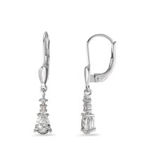 Pendant d'oreilles Or blanc 9K Zircone 6 Pierres-594857