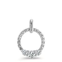 Pendentif Or blanc 9K Zircone 3 Pierres Ø11 mm-594858