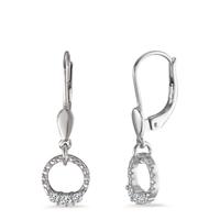 Pendant d'oreilles Or blanc 9K Zircone 6 Pierres Ø7.5 mm-594859