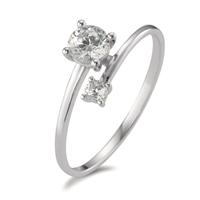 Bague Or blanc 9K Zircone 2 Pierres-594860