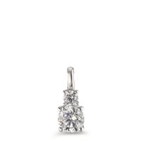 Pendentif Or blanc 9K Zircone 2 Pierres-594861