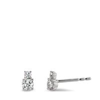 Clous d'oreilles Or blanc 9K Zircone 4 Pierres-594862