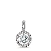 Pendentif Or blanc 9K Zircone Ø7 mm-594864