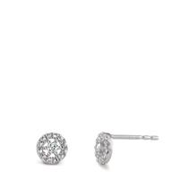 Clous d'oreilles Or blanc 9K Zircone 2 Pierres Ø5.5 mm-594865