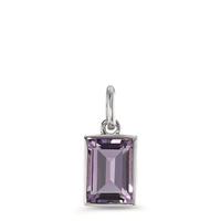 Pendentif Or blanc 9K Améthyste baguette-594886