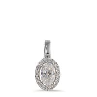 Pendentif Or blanc 9K Zircone-594898