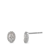 Clous d'oreilles Or blanc 9K Zircone-594899