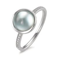 Bague Or blanc 9K Diamant 0.05 ct, 15 Pierres, brillant, w-si Ø9.5 mm-594909