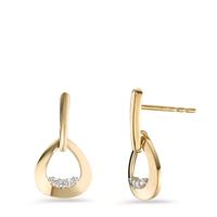 Pendant d'oreilles Or jaune 18K Diamant 0.05 ct, 6 Pierres, brillant, w-si Bicolore-594920