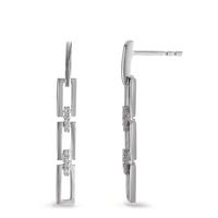 Pendant d'oreilles Or blanc 18K Diamant 0.04 ct, 16 Pierres, brillant, w-si-594944