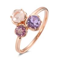 Bague Or rouge 18K Améthyste 3 Pierres-594961
