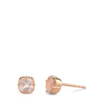 Clous d'oreilles Or rouge 18K Quartz rose 2 Pierres Ø6 mm-594966