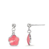 Pendant d'oreilles Argent Rhodié Fleur Ø8 mm-595042