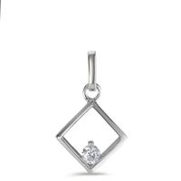 Pendentif Or blanc 9K Zircone Ø10 mm-595058