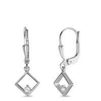 Pendant d'oreilles Or blanc 9K Zircone 2 Pierres-595060