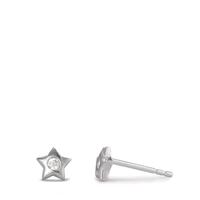 Clous d'oreilles Argent Zircone 2 Pierres Rhodié Ø5 mm-595378