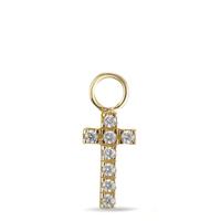 Charms Or jaune 18K Zircone 7 Pierres Croix-595512