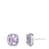 Clous d'oreilles Argent Améthyste Rhodié Ø10 mm-595562