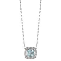 Collier Argent Topaze bleu Rhodié 40-45 cm-595567