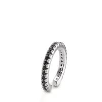 Ear cuff Argent Zircone noir, 26 Pierres Rhodié Ø14 mm-595648