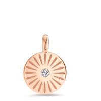 Pendentif Acier inoxydable Zircone rosé PVD Ø11 mm-595695