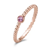 Bague solitaire Or rouge 18K Saphir rose-595765