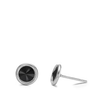 Clous d'oreilles Argent Zircone noir, 2 Pierres Rhodié Pierre du Mois Ø9 mm-595788