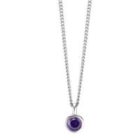 Chaînette avec pendentif Acier inoxydable Zircone violet 42 cm Ø7 mm-595809